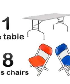1 4ft Rectangle Kids Table & 8 Kids Chairs