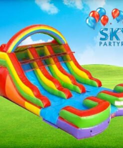 12ft Rainbow Kids Double Slide (Dry/Wet)