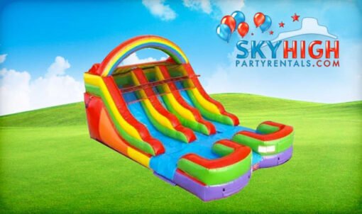 12ft Rainbow Kids Double Slide (Dry/Wet)