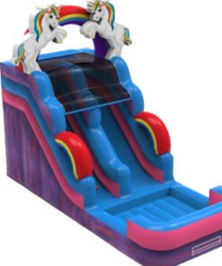 15ft Rainbow Unicorn Waterslide w/ (Dry or Wet/Water Slide)