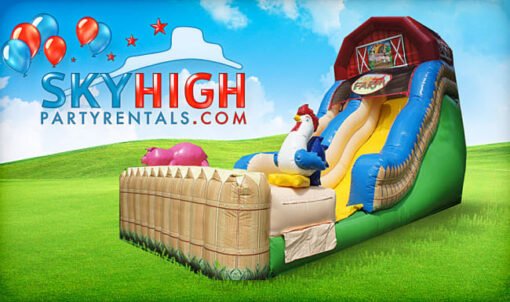 18ft Crazy Farm Slide (Dry or Wet/Water Slide)