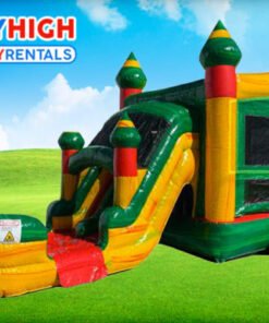 2-Lane Fiesta Bounce House Combo w/ (Dry or Wet/Water Slide)