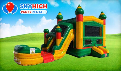 2-Lane Fiesta Bounce House Combo w/ (Dry or Wet/Water Slide)