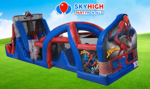 50ft Spider Man Obstacle Course w/ (Dry or Wet/Water Slide)