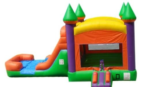 Big 3in1 Multi Color Bounce House Combo w/ (Dry or Wet/Water Slide)