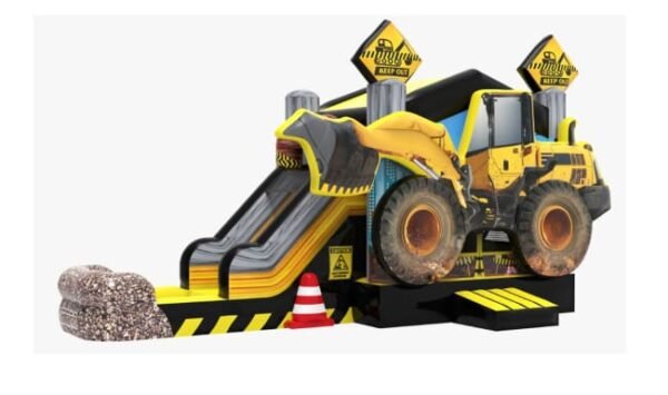 Excavator Bounce House Combo w/ (Dry or Wet/Water Slide)