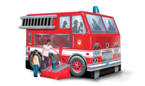 Fire Truck Bounce House Moonwalk