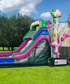 Flamingo Bounce House Combo w/ (Dry or Wet/Water Slide)