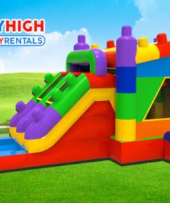 Lego Bricks Bounce House Combo w/ (Dry or Wet/Water Slide)