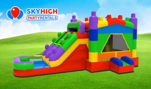Lego Bricks Bounce House Combo w/ (Dry or Wet/Water Slide)