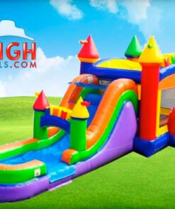 Modern Rainbow Bounce House Combo (Wet/Dry)
