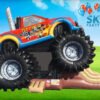 Monster Truck Deluxe Bounce House Combo Slide