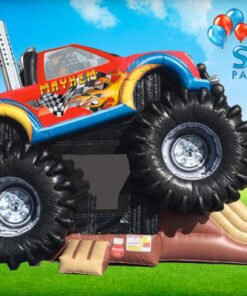 Monster Truck Deluxe Bounce House Combo Slide