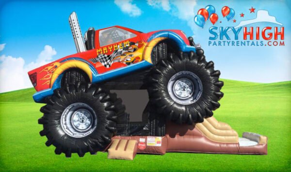 Monster Truck Deluxe Bounce House Combo Slide