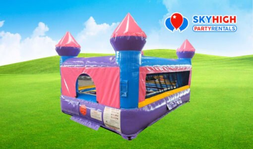Pink and Purple Castle Tiny Indoor/Outdoor Bounce House